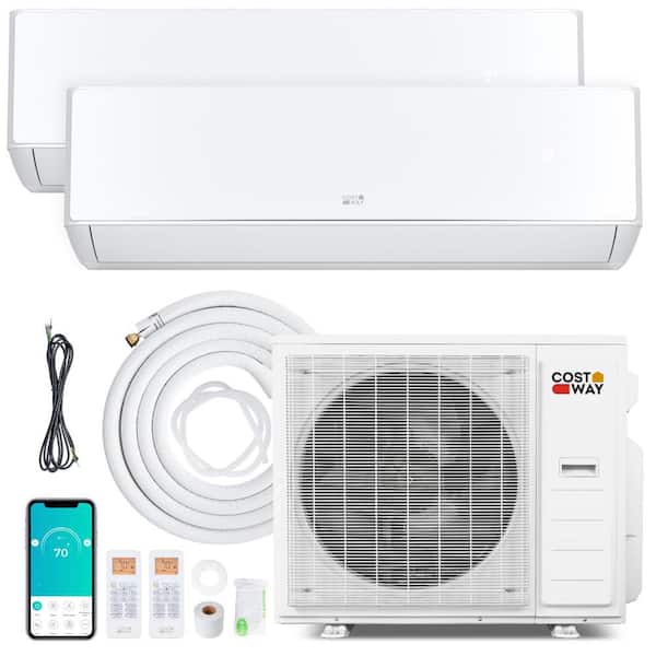 X-Pro 35000 BTU 2-Zone 18K + 24K 2750 sq. ft. 3.5 Ton Mini Split Air Conditioner Heat Pump, Line Set Included
