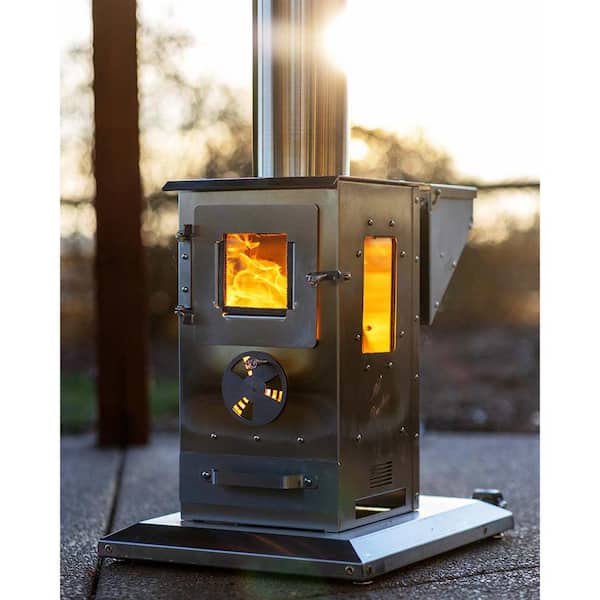 Wood pellet, gravity fed outdoor cook stoves & patio heaters