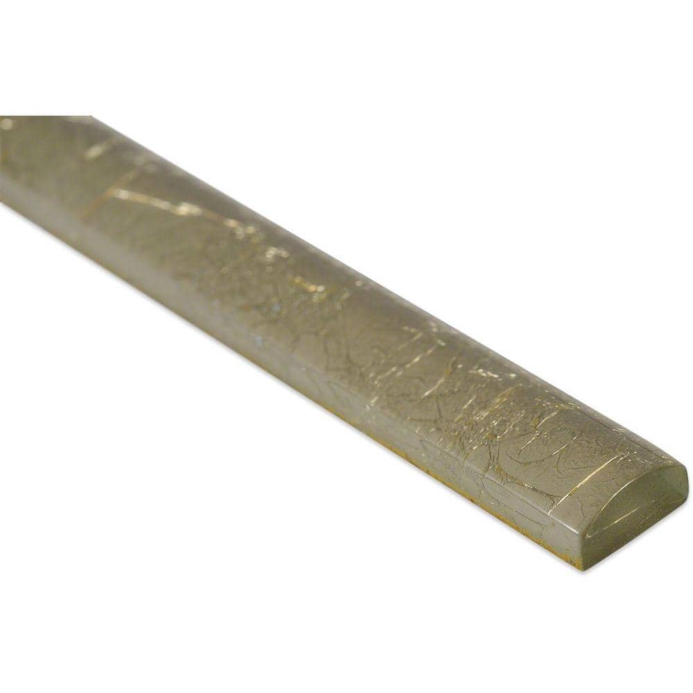 Gold Glass Round Pencil Liner Tile Trim 1x12