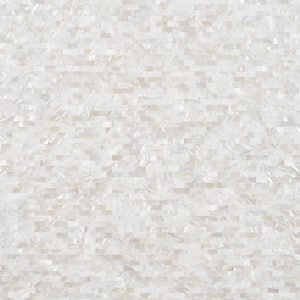 Luxe Core Brick White 11.31 in. x 11.81 in. Mother of Pearl Peel and Stick Tile (0.92 Sq. Ft. / Sheet)