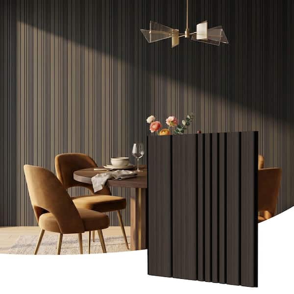 Mlfortlife Black 0.7 in. x 1.97 ft. x 1.97 ft. Wood Slat Acoustic