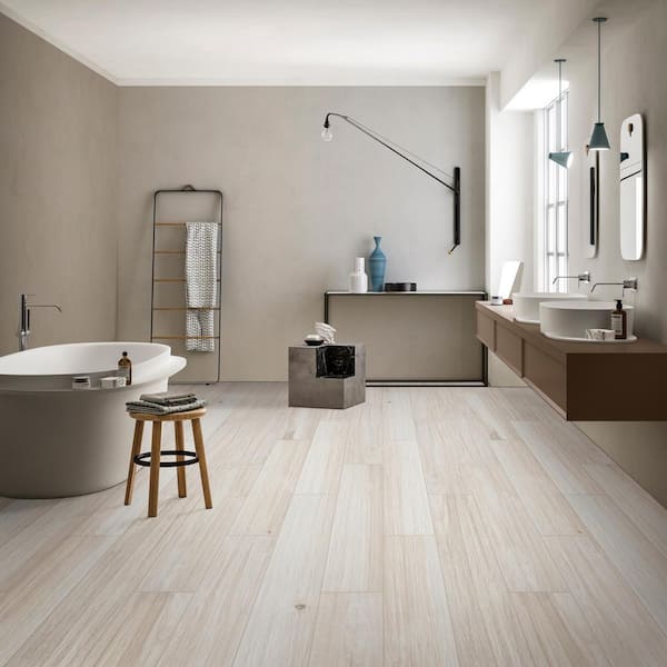 Havenwood Dove 8 in. x 36 in. Matte Porcelain Wood Look Floor and Wall Tile (448 sq. ft./Pallet)
