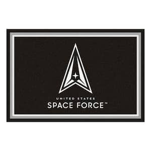 U.S. Space Force Black 5 ft. x 8 ft. Plush Area Rug