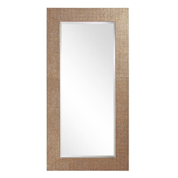 Marley Forrest Large Silver Leaf Plastic Beveled Glass Art Deco Mid-Century Modern Mirror (60 in. H X 30 in. W)