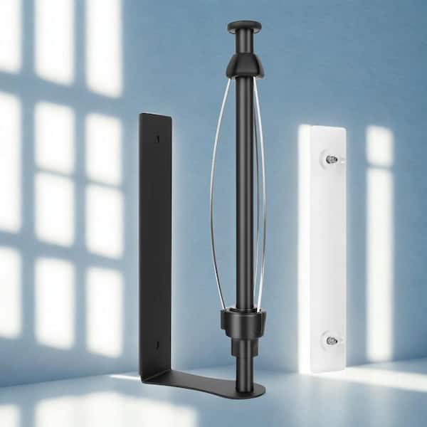 Magnetic Black Paper Towel Holder Adjustable Damping One Hand Tear Strong Magnet Self Adhesive Wall Mount 1 Piece