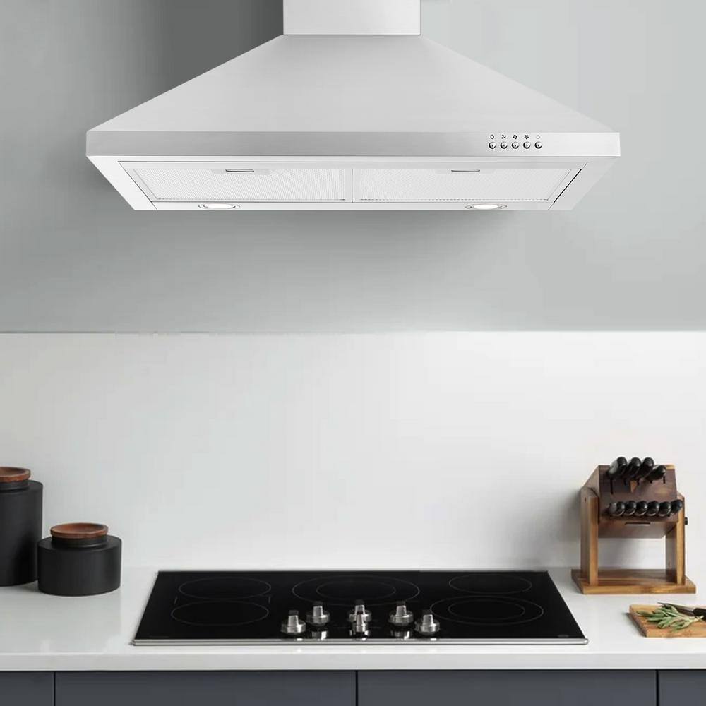 30-Inch Stainless Steel Wall Mounted Range Hood with LED Light