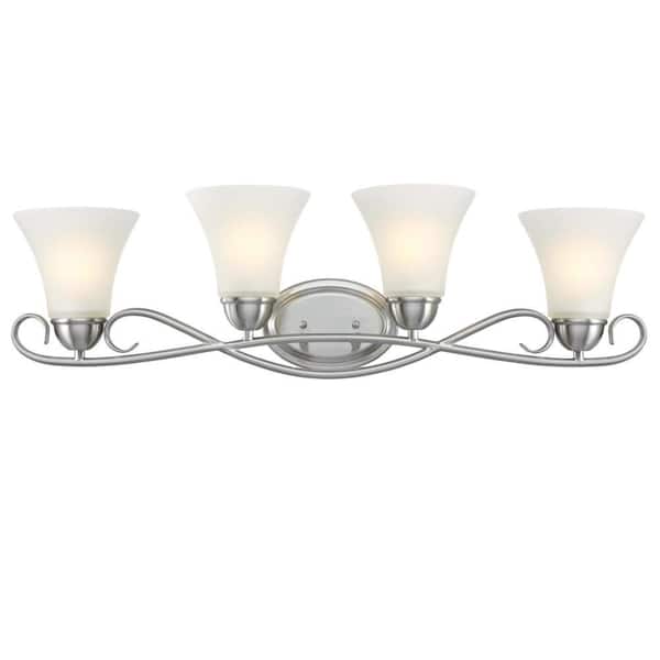 Westinghouse Dunmore 4-Light Brushed Nickel Wall Mount Bath Light