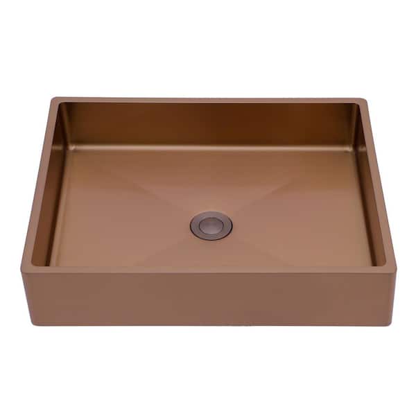 19 in. Drop-In/Undermount Single Bowl 16-Gauge Rose Gold Stainless Steel Kitchen Sink