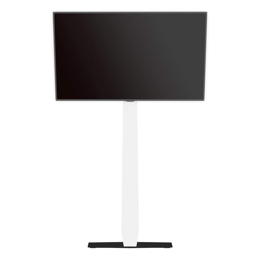 Adjustable Black and White Floor TV Mount for 12" to 80" Screens