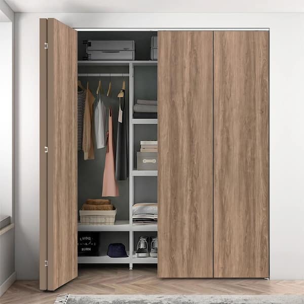 2枚扉ﾜ-ﾄﾞﾛ-ﾌﾞ　HG-586 CALHOME 44 in. x 92 in. Hollow Core Walnut Composite Texture