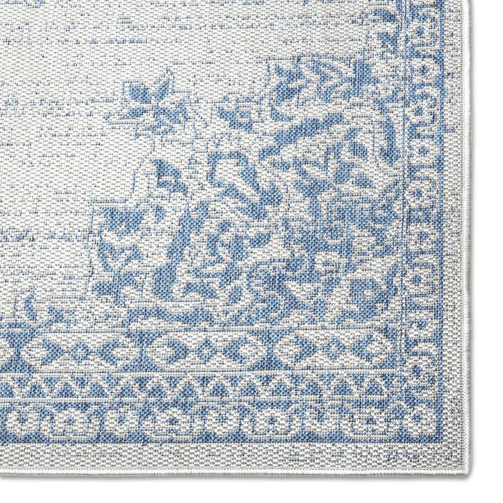 Nicole Miller Grey and Blue Synthetic Medallion Area Rug