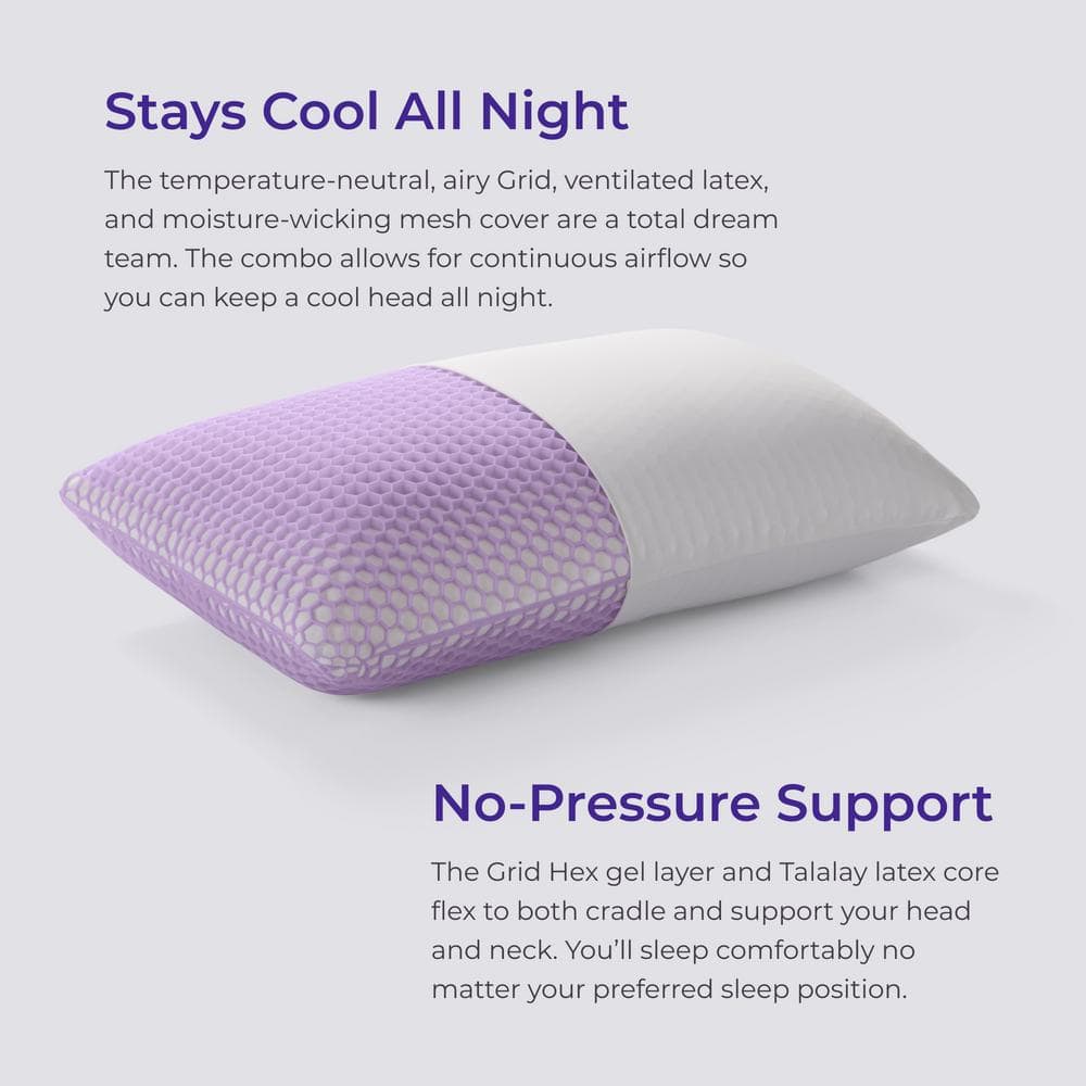 White GelFlex Grid Latex Core Medium Pillow