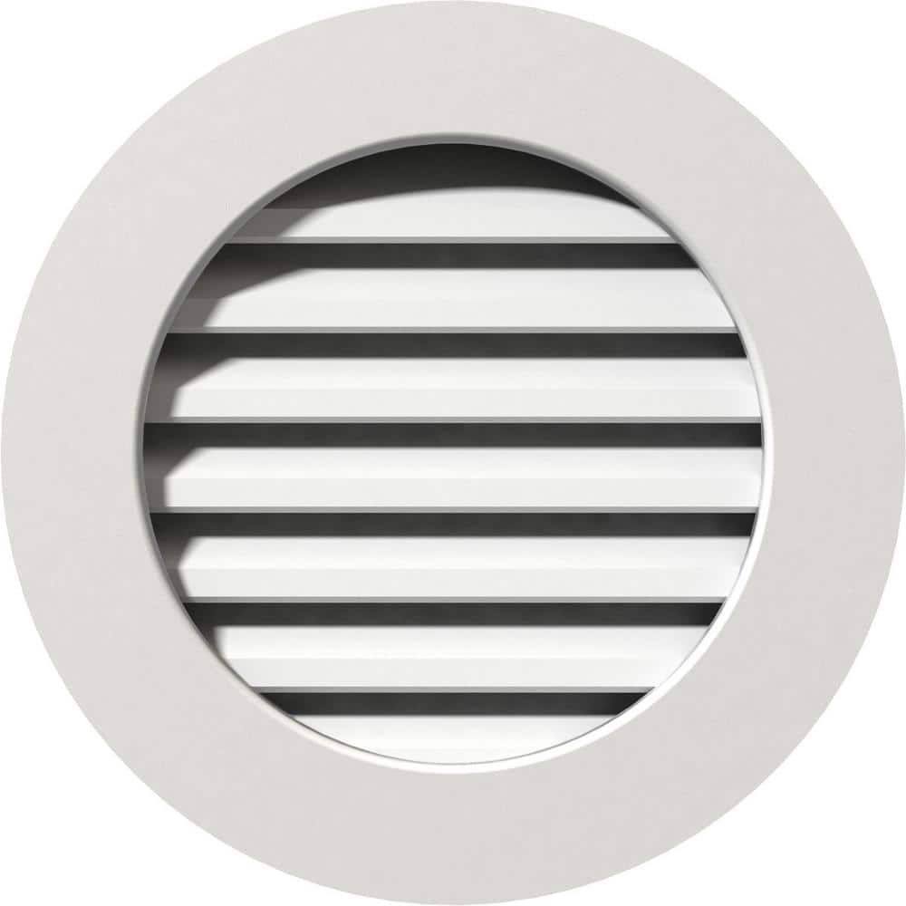 29 in. x 29 in. Round White PVC Paintable Gable Louver Vent price history on PriceWatchPro