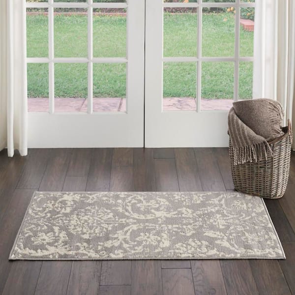 Jubilant Green 2 ft doormat 2 ft. x 4 ft. Persian Vintage Kitchen Area Rug