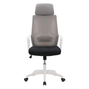 Workplace Grey and Black Mesh Back Office Chair with Headrest