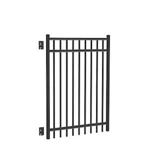 Natural Reflections Heavy-Duty 4 ft. x 5 ft. Black Aluminum Straight Pre-Assembled Fence Gate