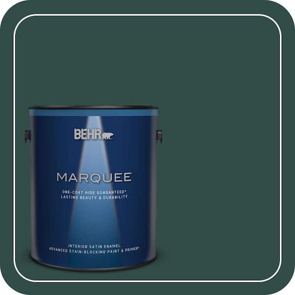 BEHR MARQUEE 1 gal. #ECC-51-3 Hidden Forest Satin Enamel Interior Paint & Primer
