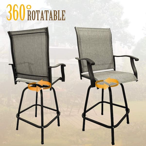 Kingdely Swivel Metal Frame Outdoor Bar Stools Height Patio Chairs All Weather Furniture Set Of 2 Tdjw Zyk0015 1 C2 - Outdoor High Patio Chair
