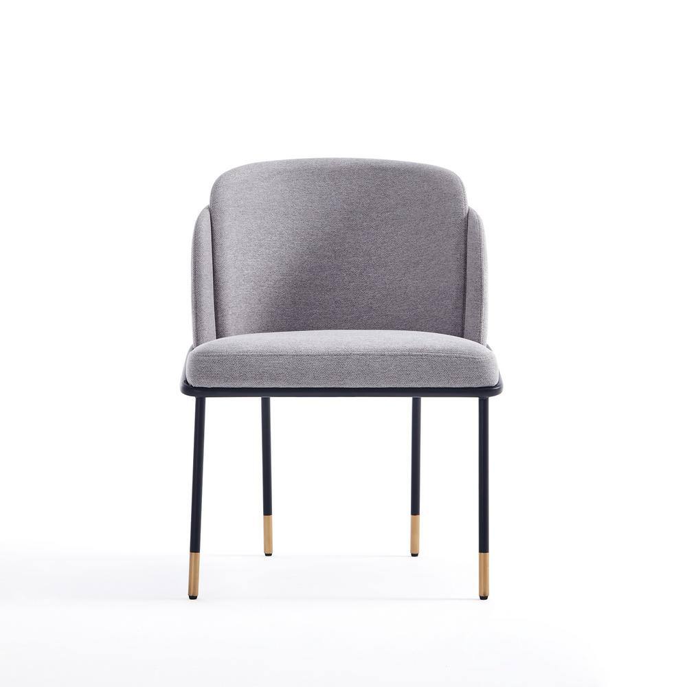 High Gray Upholstered Metal Side Chair