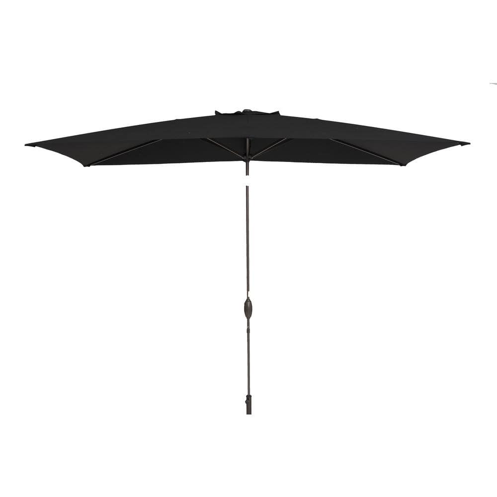 10 ft. x 6.5 ft. Market Rectangular Outdoor Patio Umbrella in Black