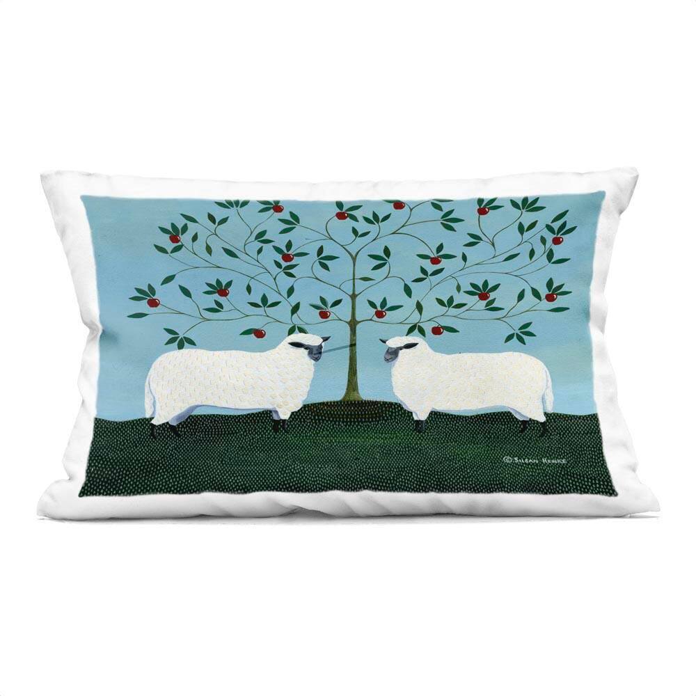 Symmetrical Orchard Sheep Blue Print Zipper Polyester 14 in. X 20 in. Throw Pillow price history on PriceWatchPro