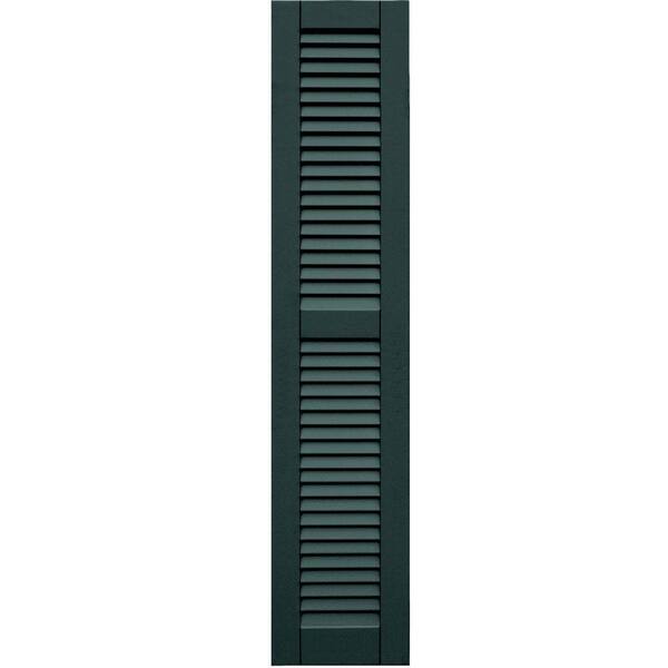 Winworks Wood Composite 12 in. x 58 in. Louvered Shutters Pair #638 Evergreen