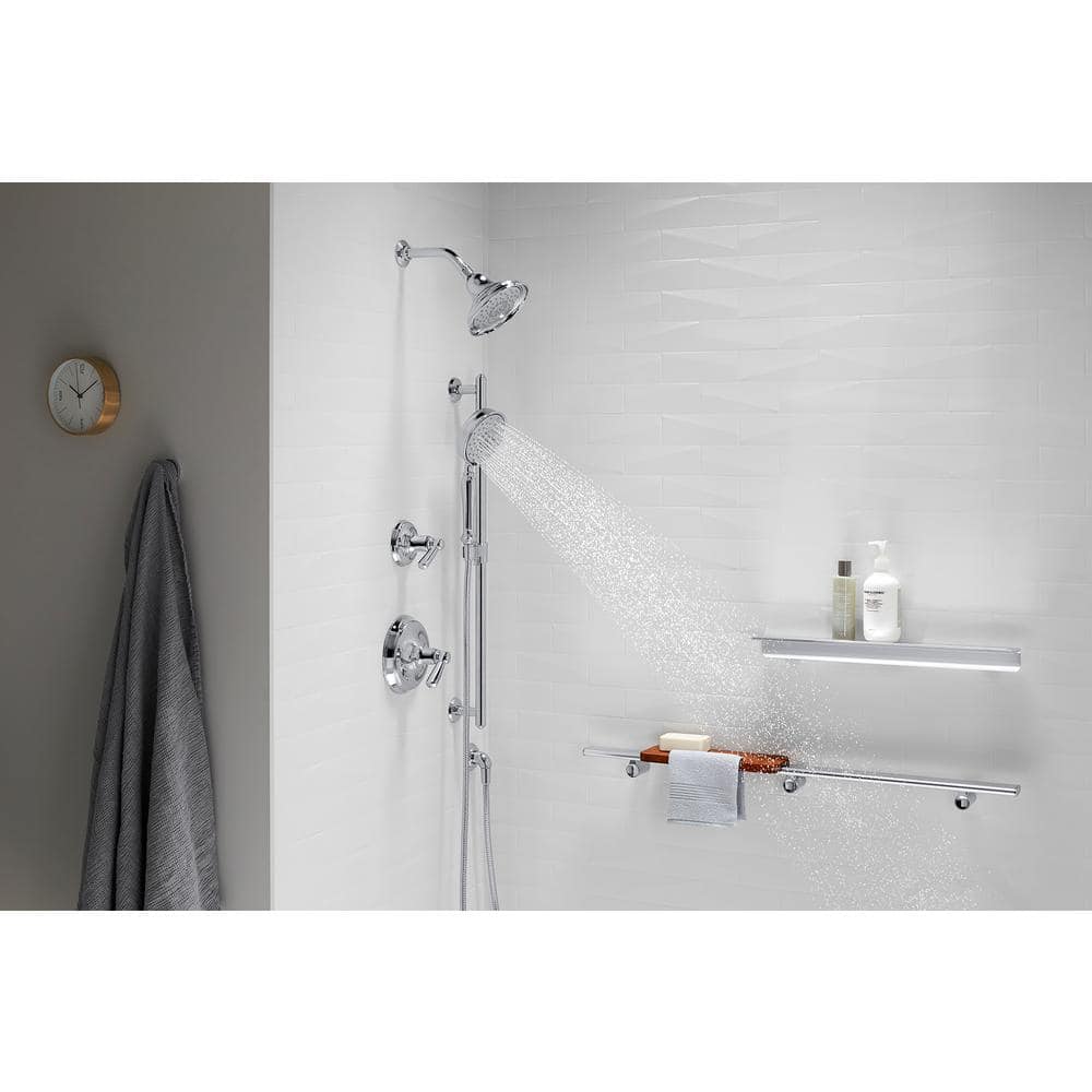 Polished Chrome Multifunction Handheld Shower Head with Pulse Spray
