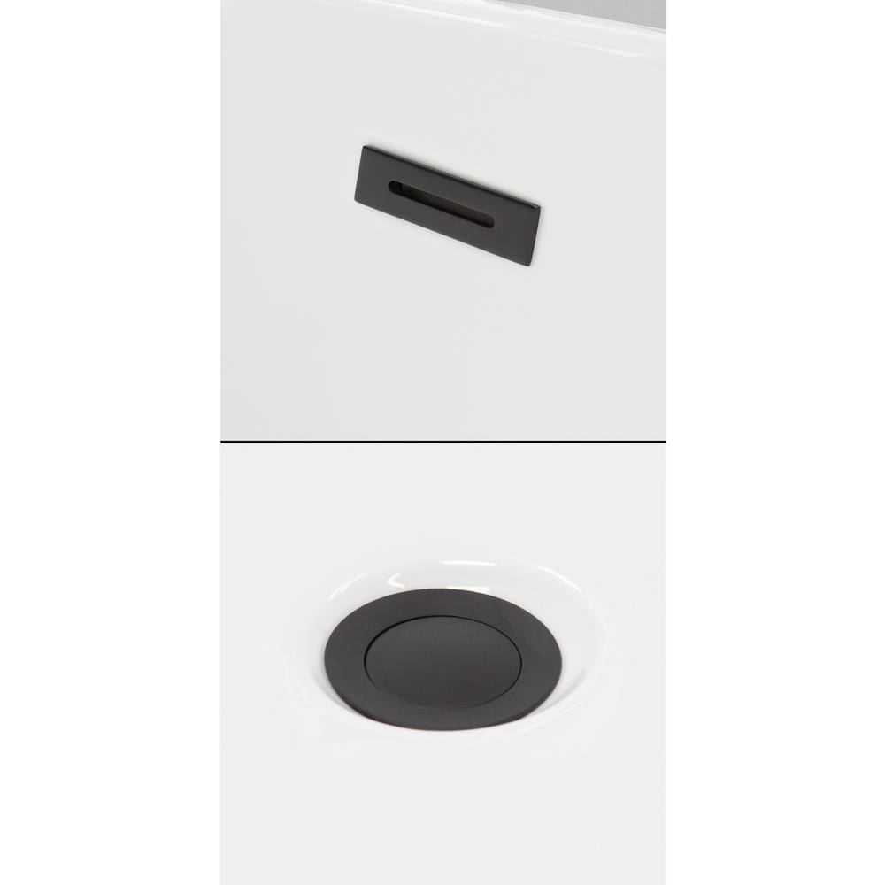 Grayley 66'' White Acrylic Alcove Soaking Bathtub with Matte Black Trim