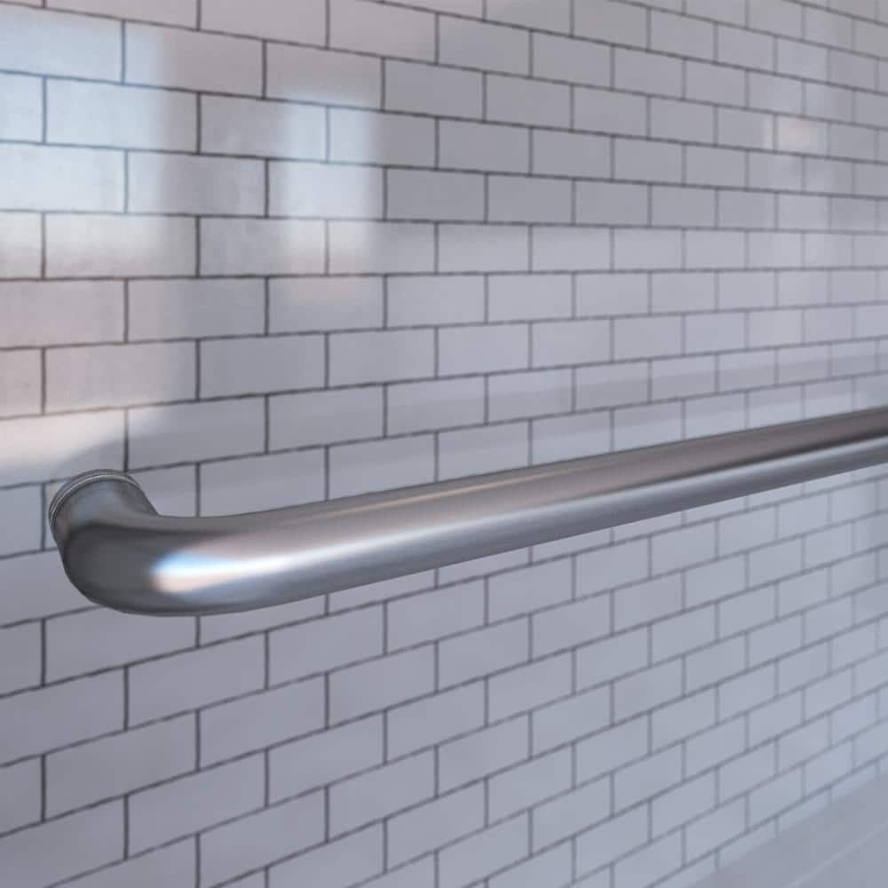 Distinctive 60" Chrome Semi-Frameless Sliding Tub Door with Clear Glass