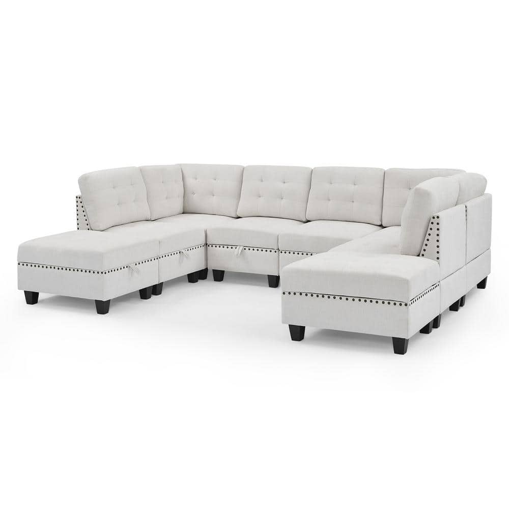 ARTFUL LIVING DESIGN Nelson 116 in. W Armless 4Piece Fabric U Shape