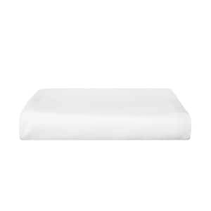 1-Piece White, Solid 100% Eucalyptus Lyocell Tencel, Full (90 in. x 105 in.),Smooth Breathable, Super Soft,Flat Sheet