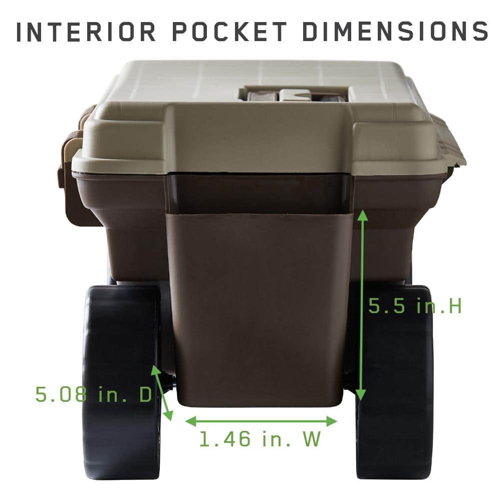 Brown and Beige Plastic Rolling Garden Storage Cart