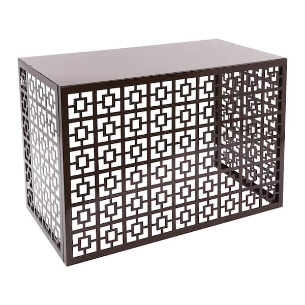 YIYIBYUS 43.31 in. x 21.65 in. x 31.5 in. Brown Aluminium Alloy Outdoor Garden Fence Air Conditioner Fence Privacy Fence Cover