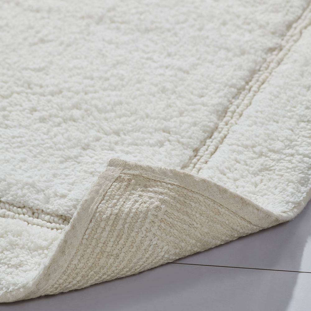 White Cotton Non-Slip Bath Mat Set, 2-Pack