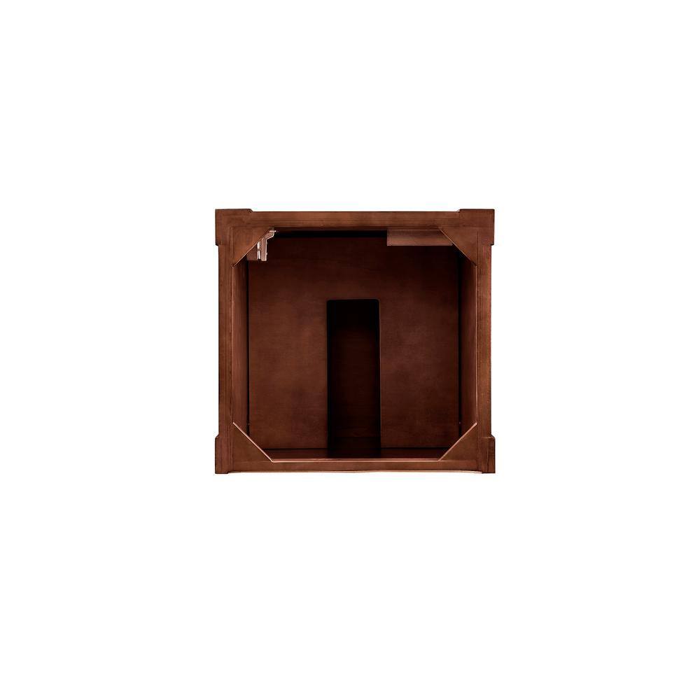 Brookfield Warm Cherry Solid Wood Single Vanity Base with Decorative Backsplash
