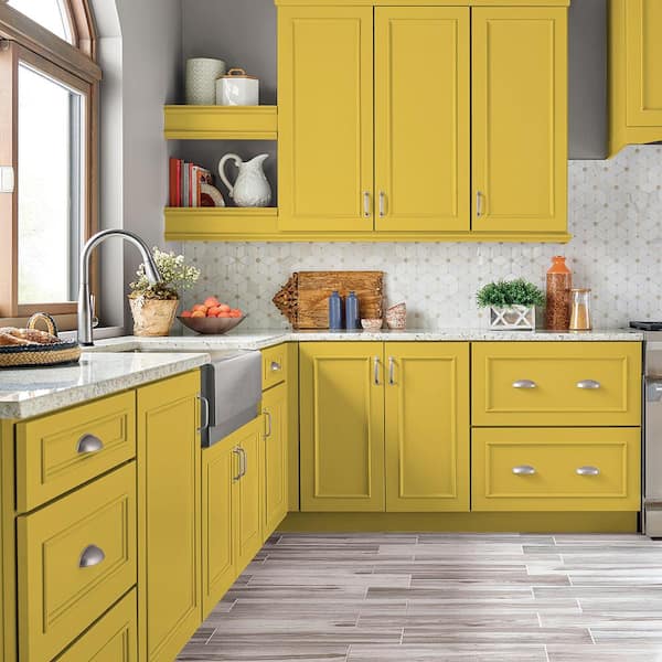1 gal. #P310-6 Radiant Sun Semi-Gloss Enamel Interior/Exterior Cabinet, Door & Trim Paint