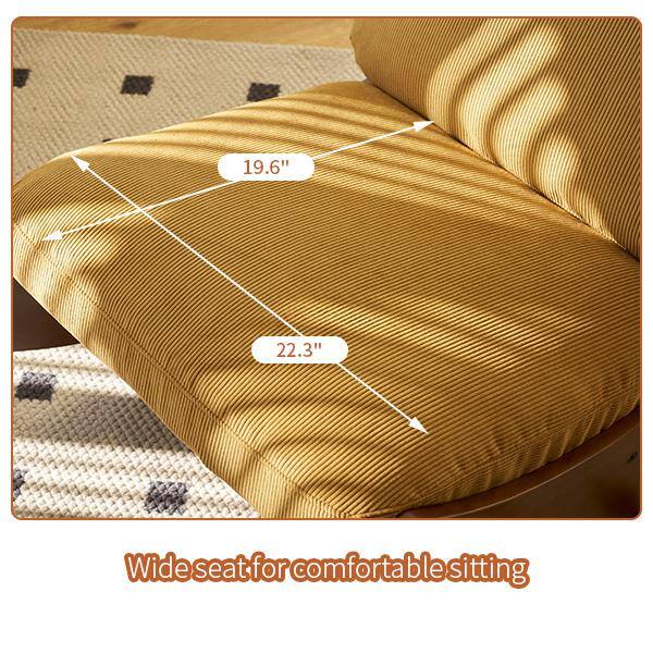 JUJABU Orange Solid Wood Frame Comfortable Glider Rocking Chair