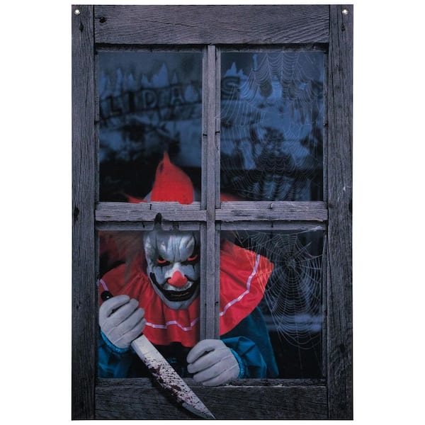 Creepy Clown Scary Window Halloween Decoration-47"