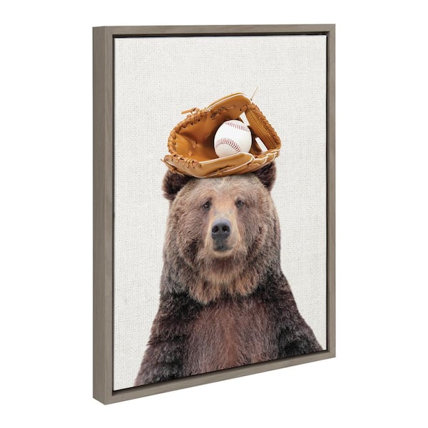 Kate and Laurel "Cute Animal Sports" by Amy Peterson, 1-Piece Framed Canvas Animals Art Print, 18 in. x 24 in.