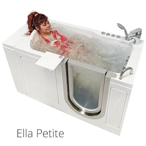 Petite 52 in. x 28 in. Acrylic Walk-In Soaking Bathtub in White, Heated Seat, Fast Fill Faucet, RHS 2 in. Dual Drain