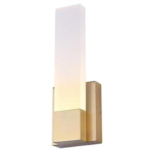 FARROW 4.75 in. 1-Light Gold Integrated LED Bathroom Vanity Light Bar with Acrylic Shade, 3CCT Switch and Dimmable