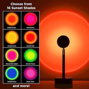 Sunset Lamp Multi-Color RGB with Remote, 16 LED Colors, Power Adapter