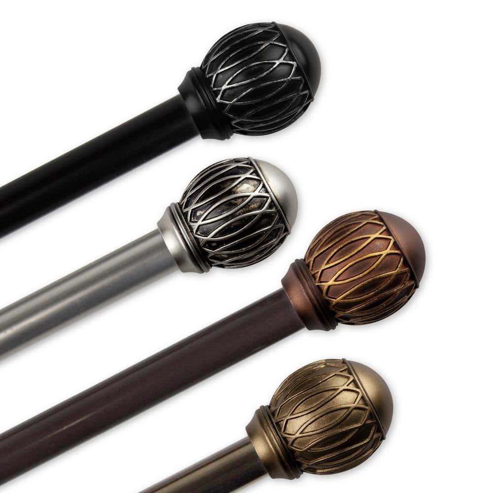 "13/16"" Dia Adjustable 48-84"" Single Curtain Rod in Cocoa with Yvaine Finials" price history on PriceWatchPro