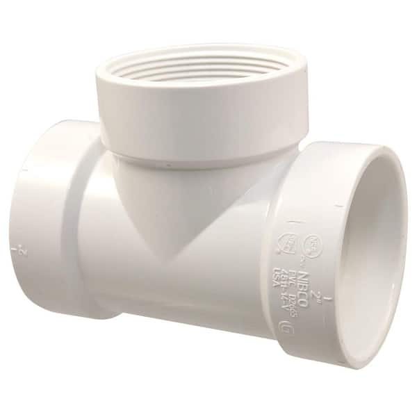 NIBCO 4 in. PVC DWV Hub x Hub x FIPT Test Tee