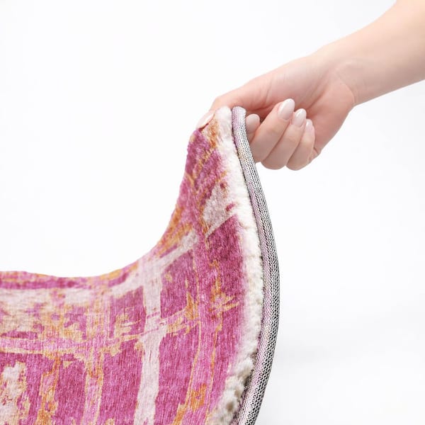 Dream Shag Premium Machine Washable Abstract ADS745 Blush 10 ft. x 14 ft. Area Rug