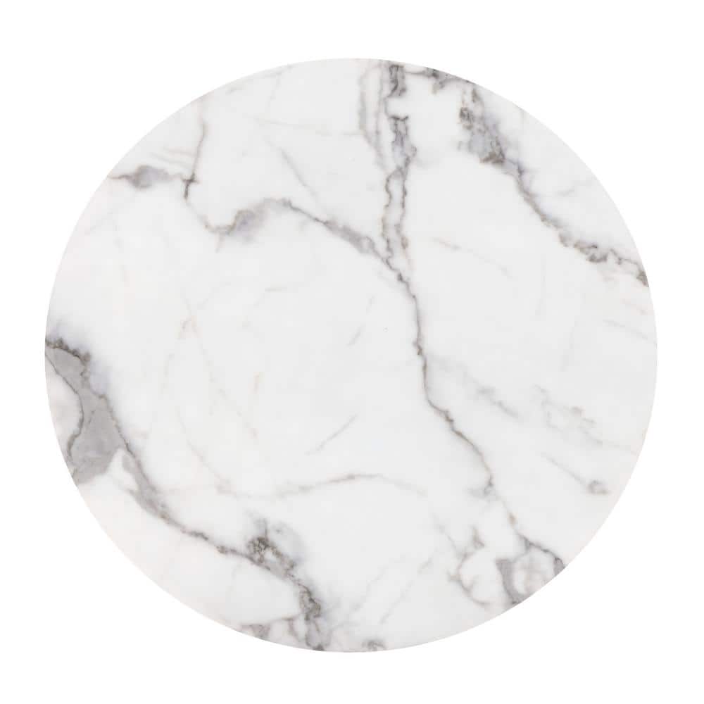 Contemporary Scandinavian 51'' Round Marble Dining Table