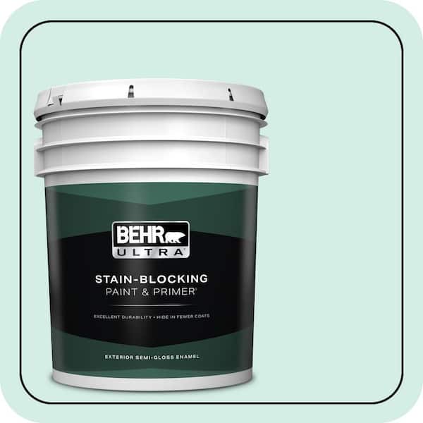 BEHR ULTRA 5 gal. #490C-2 Adriatic Mist Semi-Gloss Enamel Exterior Paint & Primer