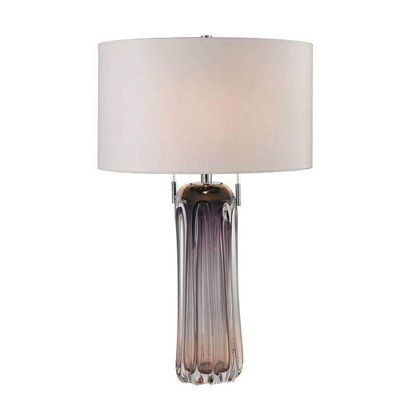 Titan Lighting Ferrara 25 in. Purple Free Blown Glass Table Lamp