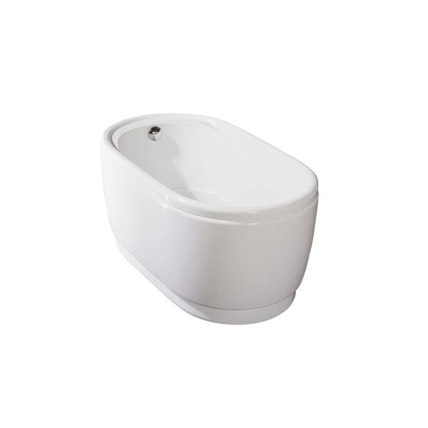 Aquatica PureScape 028A 3.94 ft. Acrylic Double Ended Flatbottom Non-Whirlpool Bathtub in White
