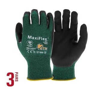 MaxiFlex Cut Men's X-Large Green ANSI 2-Premium Nitrile-Coated Outdoor and Work Gloves with Touchscreen (3-Pack)